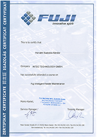 certificate Fuji feederrepair Intec Horvath